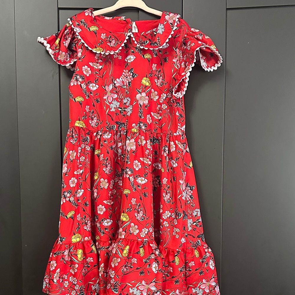 Janie and Jack Red Floral Kids Dress